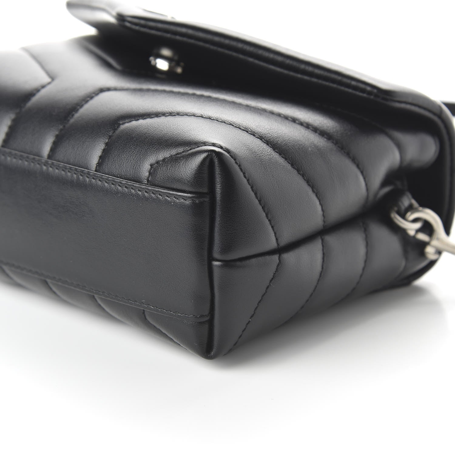 Saint Laurent Calfskin Y Quilted Monogram Toy Loulou Crossbody Bag Black 7 of 10