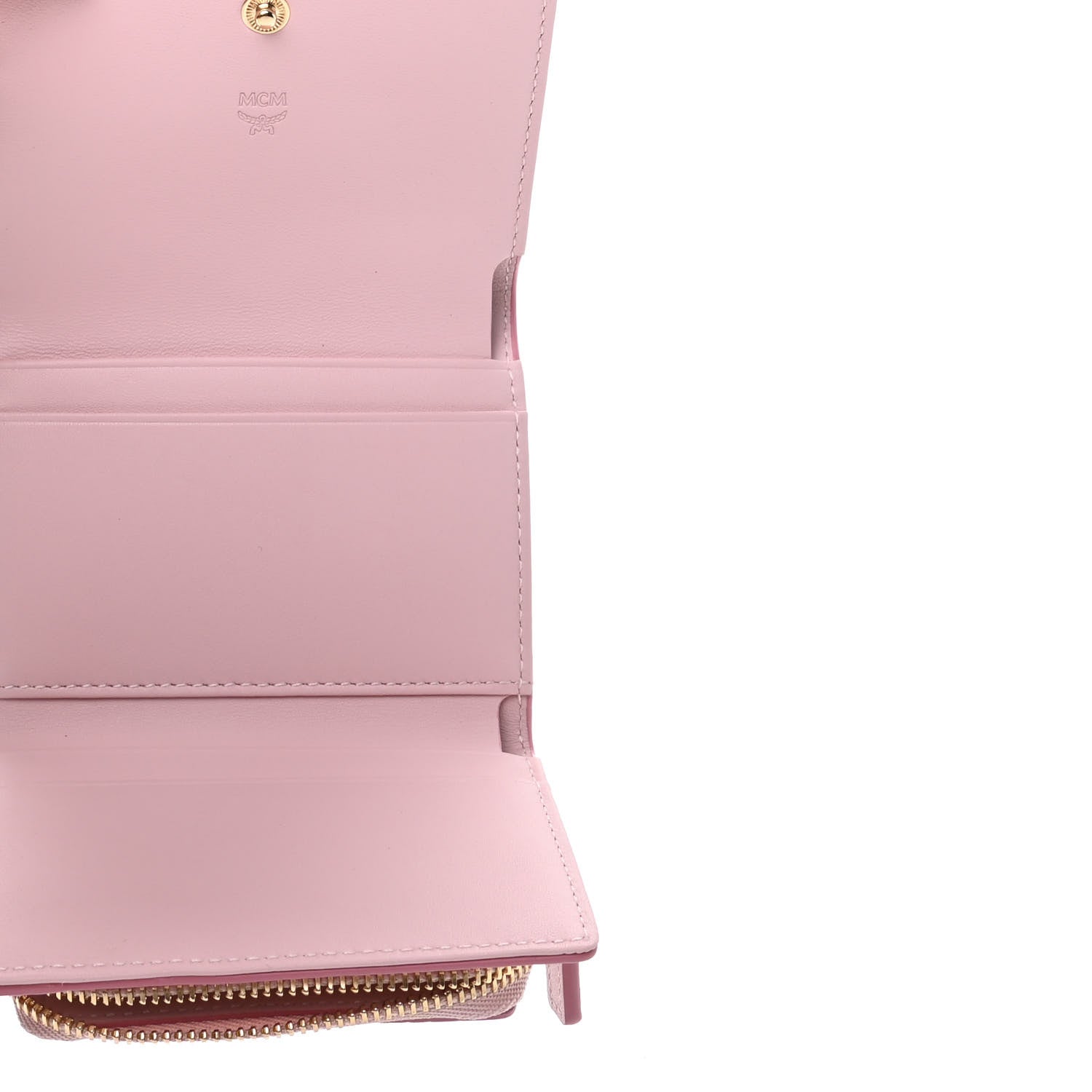 MCM Visetos Trifold Wallet Pink 5 of 9