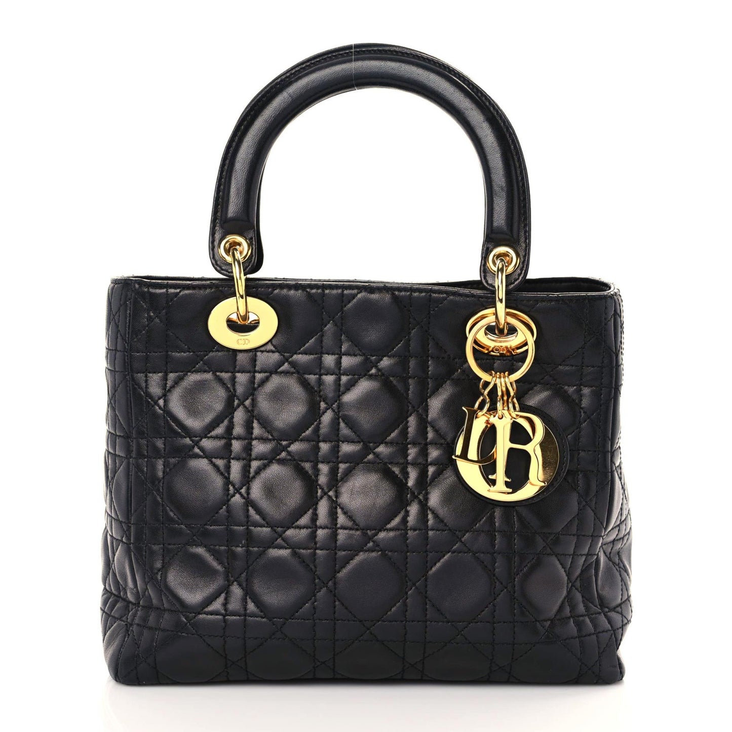 Lambskin Cannage Medium Lady Dior Black