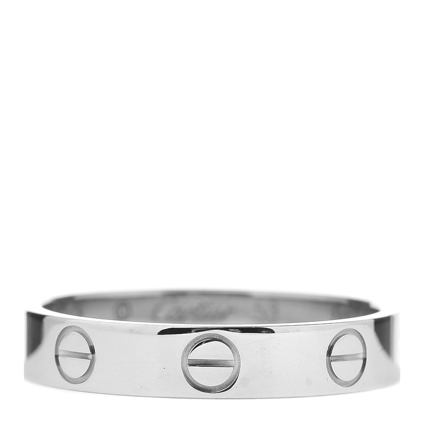 18K White Gold 3.5mm LOVE Wedding Band Ring 53 6.5