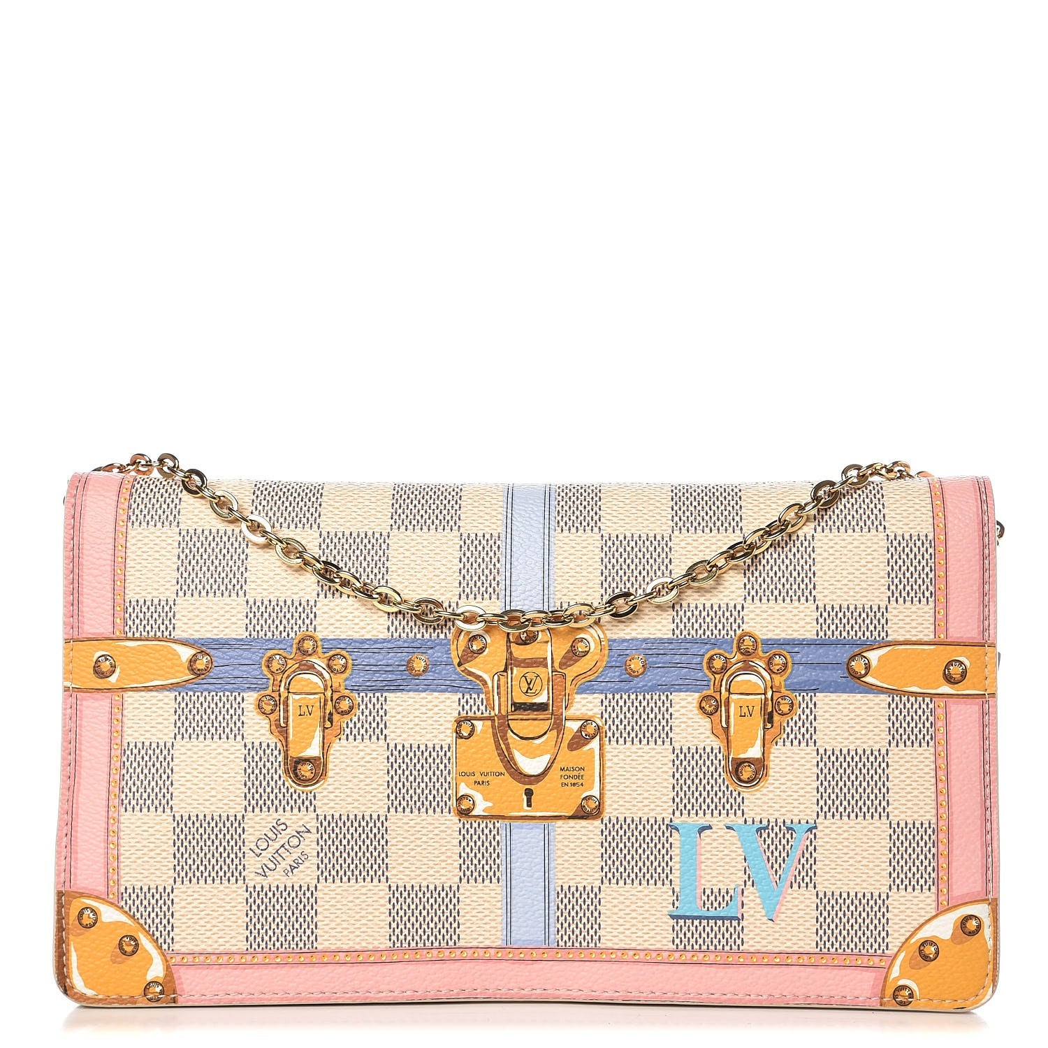 Louis Vuitton Damier Azur Summer Trunks Pochette Weekend 1 of 7
