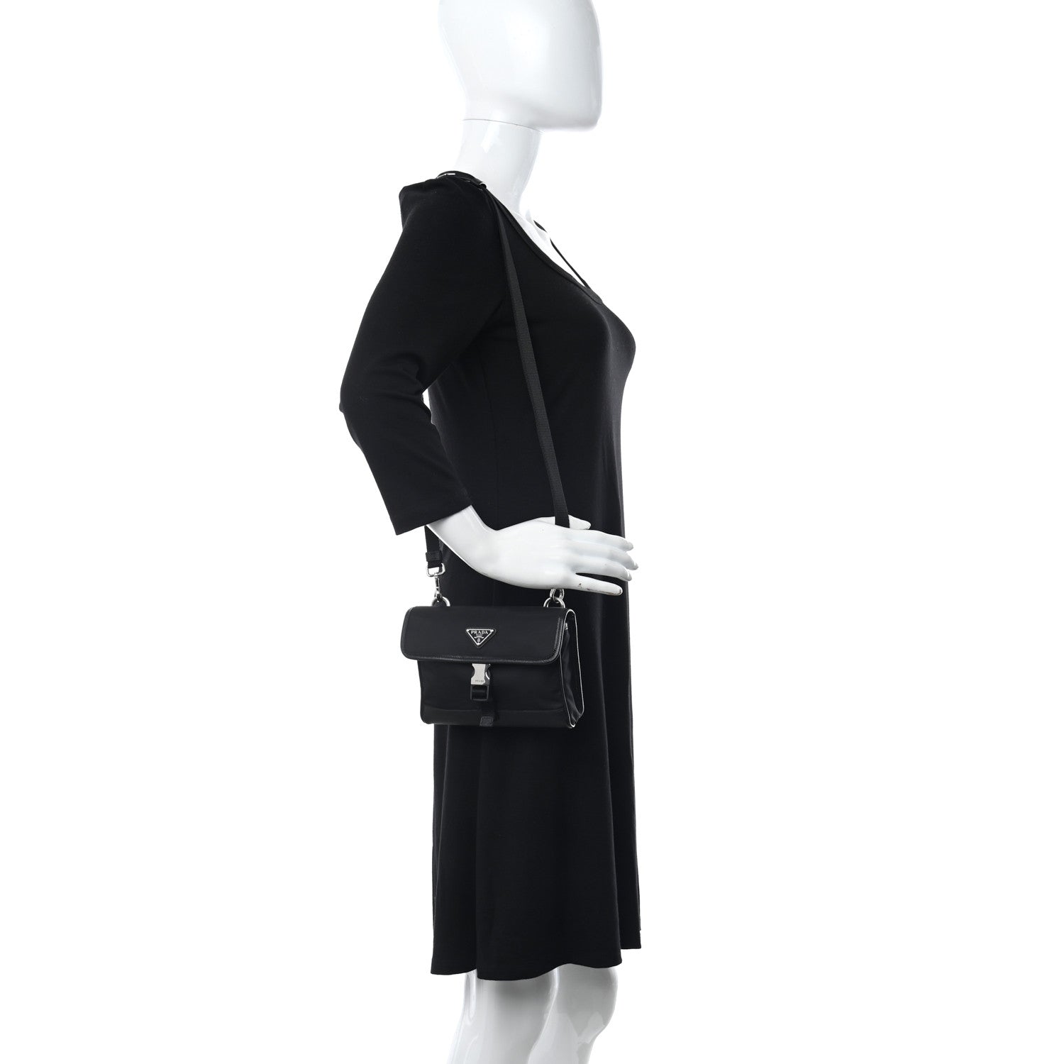 Prada Re-Nylon Saffiano Smartphone Case Crossbody Black 2 of 10