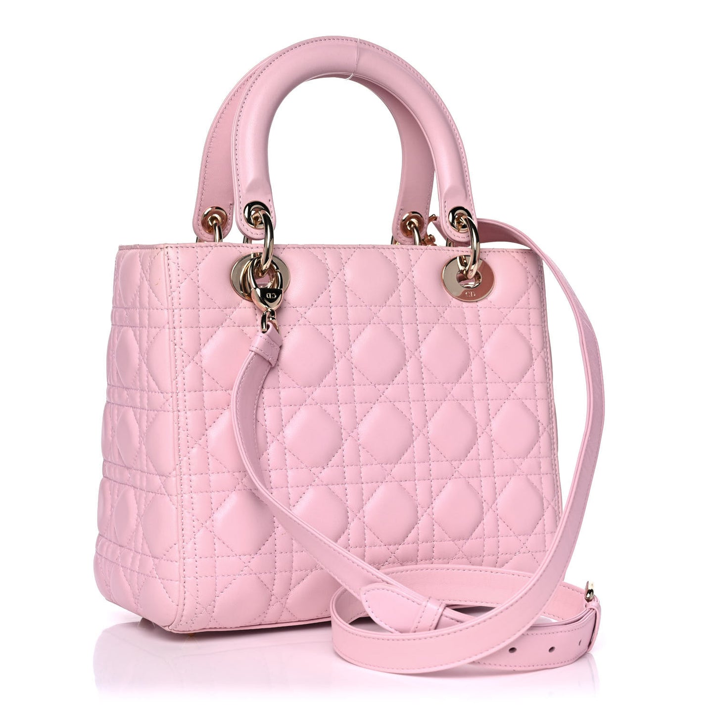 Lambskin Cannage Medium Lady Dior Light Pink