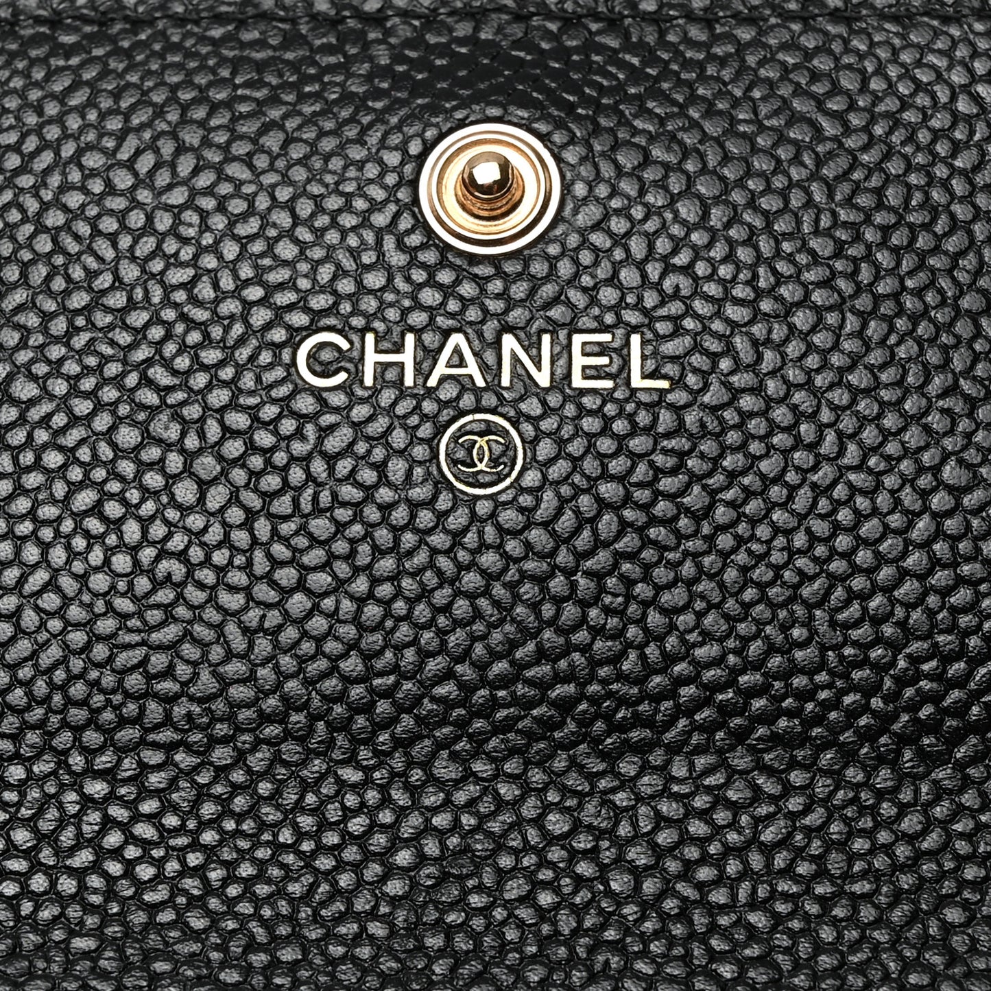 Caviar Quilted Multi Chain CC Large Gusset Flap Wallet Black