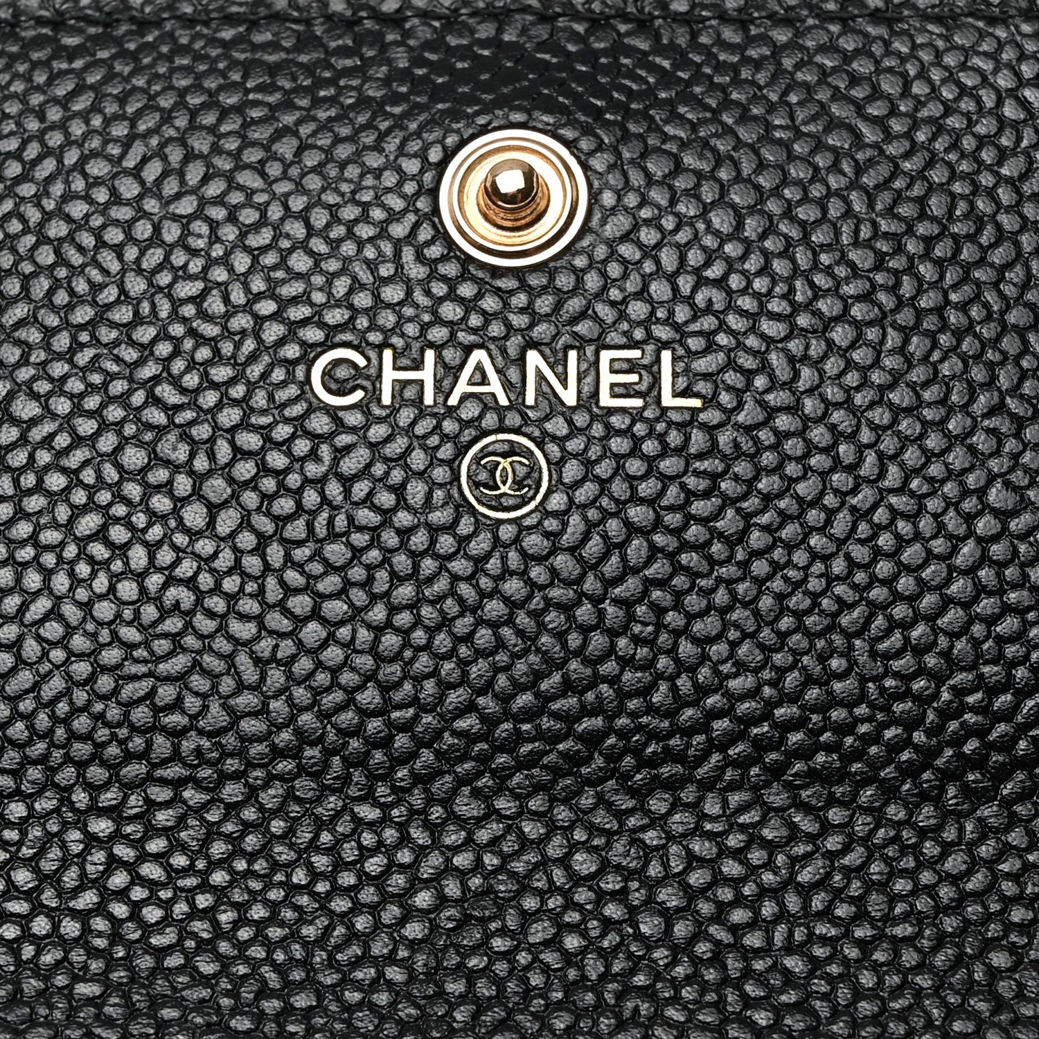 Chanel Caviar Quilted Multi Chain CC Large Gusset Flap Wallet Black 6 of 9