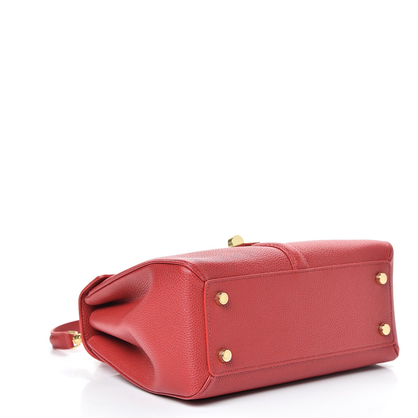 Grained Calfskin Small 16 Top Handle Bag Red