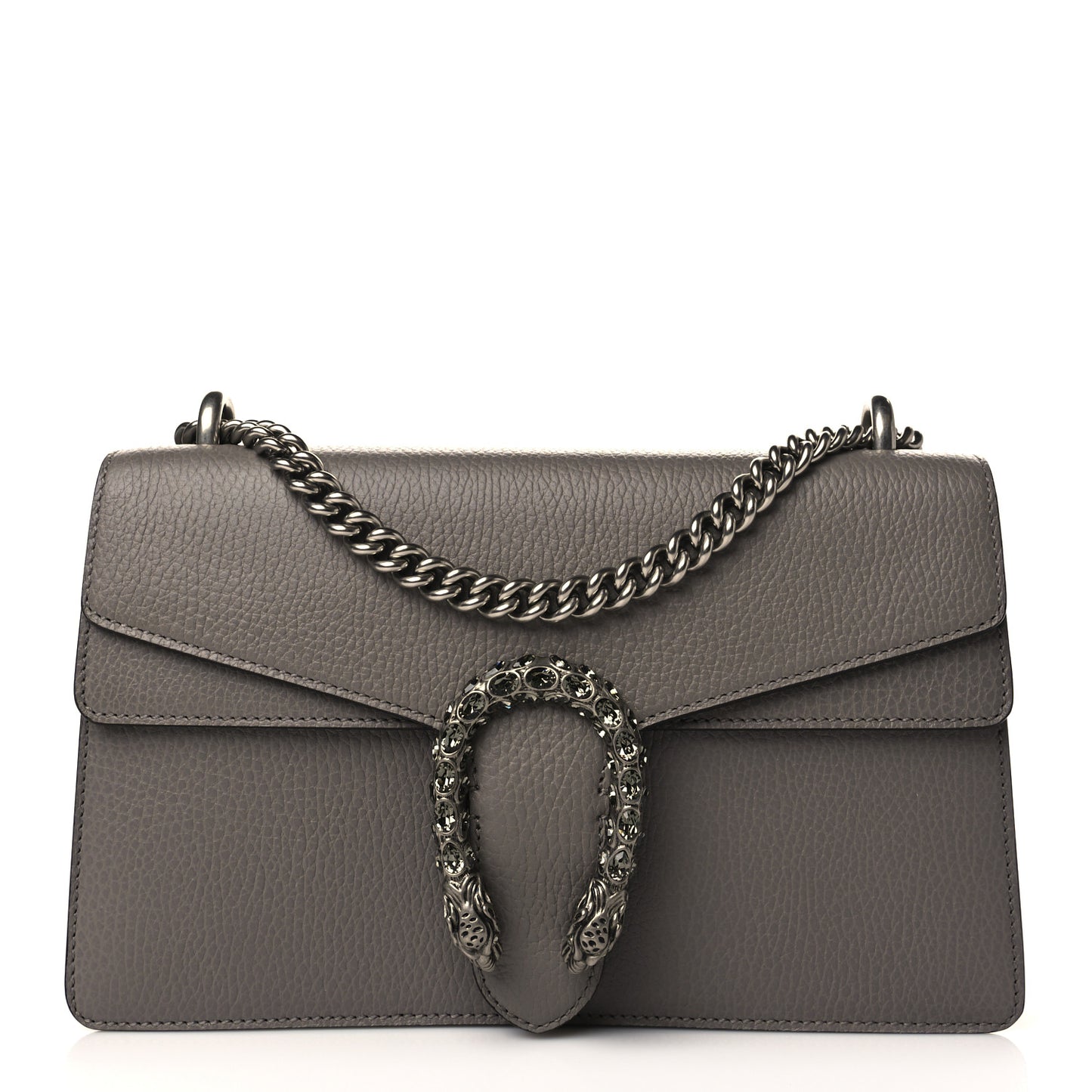 Pebbled Calfskin Small Dionysus Shoulder Bag Dusty Grey