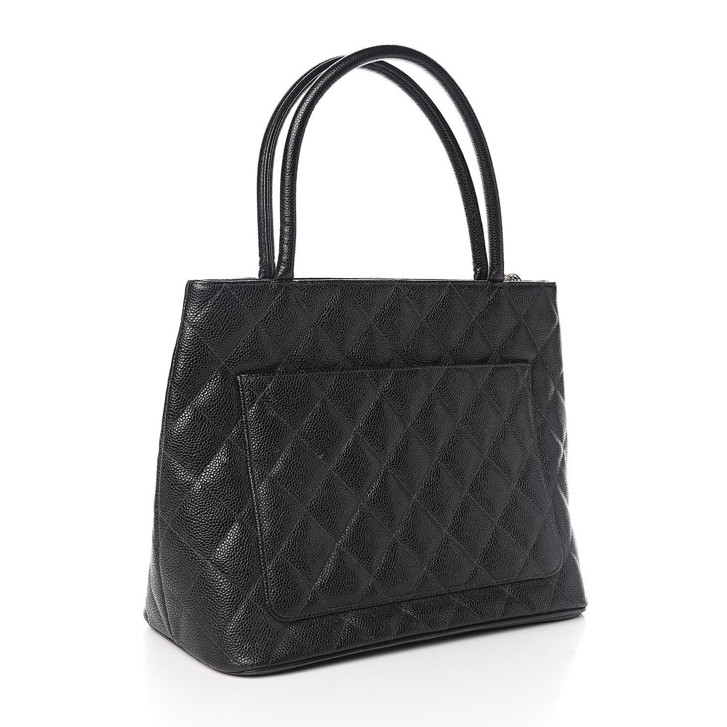 Caviar Quilted Medallion Tote Black