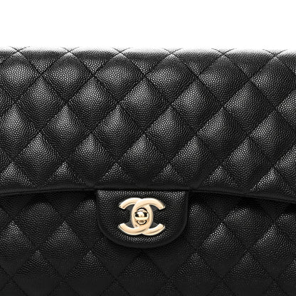 Chanel Caviar Quilted Flap Clutch Black 9 of 10