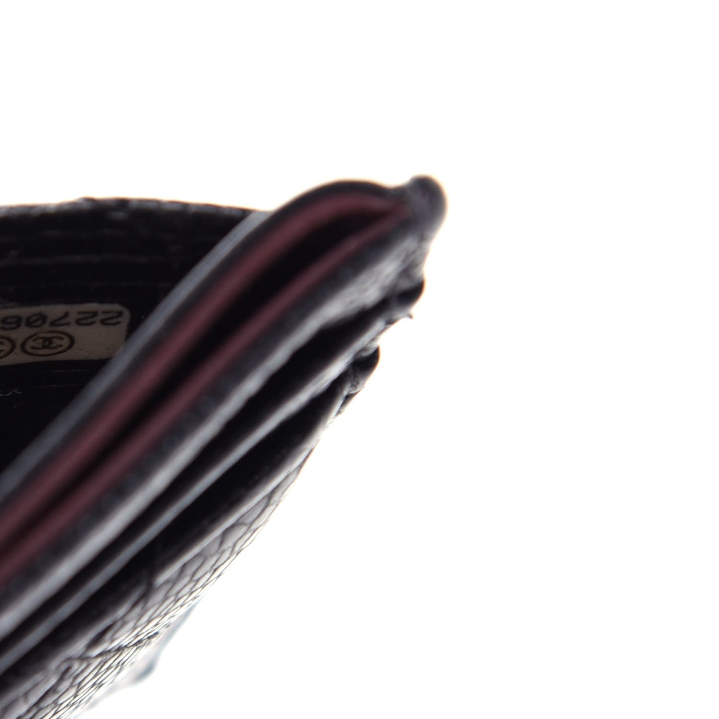 Caviar Quilted Card Holder Black