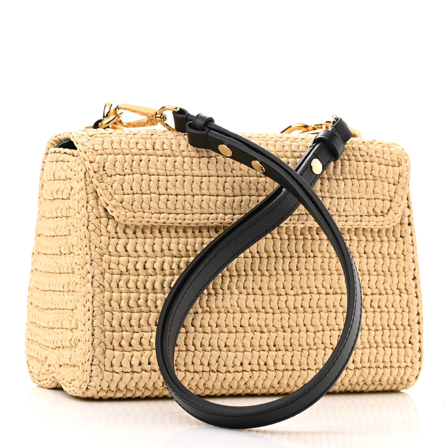 Louis Vuitton Madgascan Raffia Woven Twist Shoulder Bag MM Natural 3 of 9