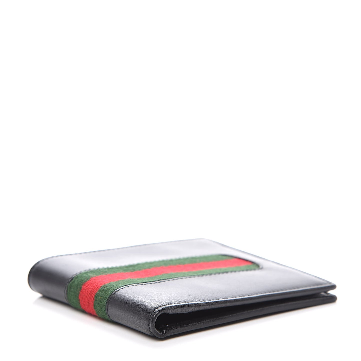 Calfskin Web Bi-Fold Wallet Black
