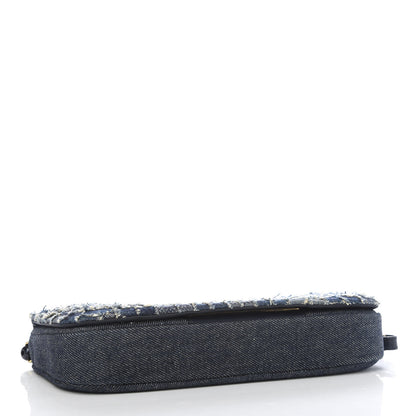 Christian Dior Denim Trotter Maris Pearl Shoulder Bag Blue 4 of 10