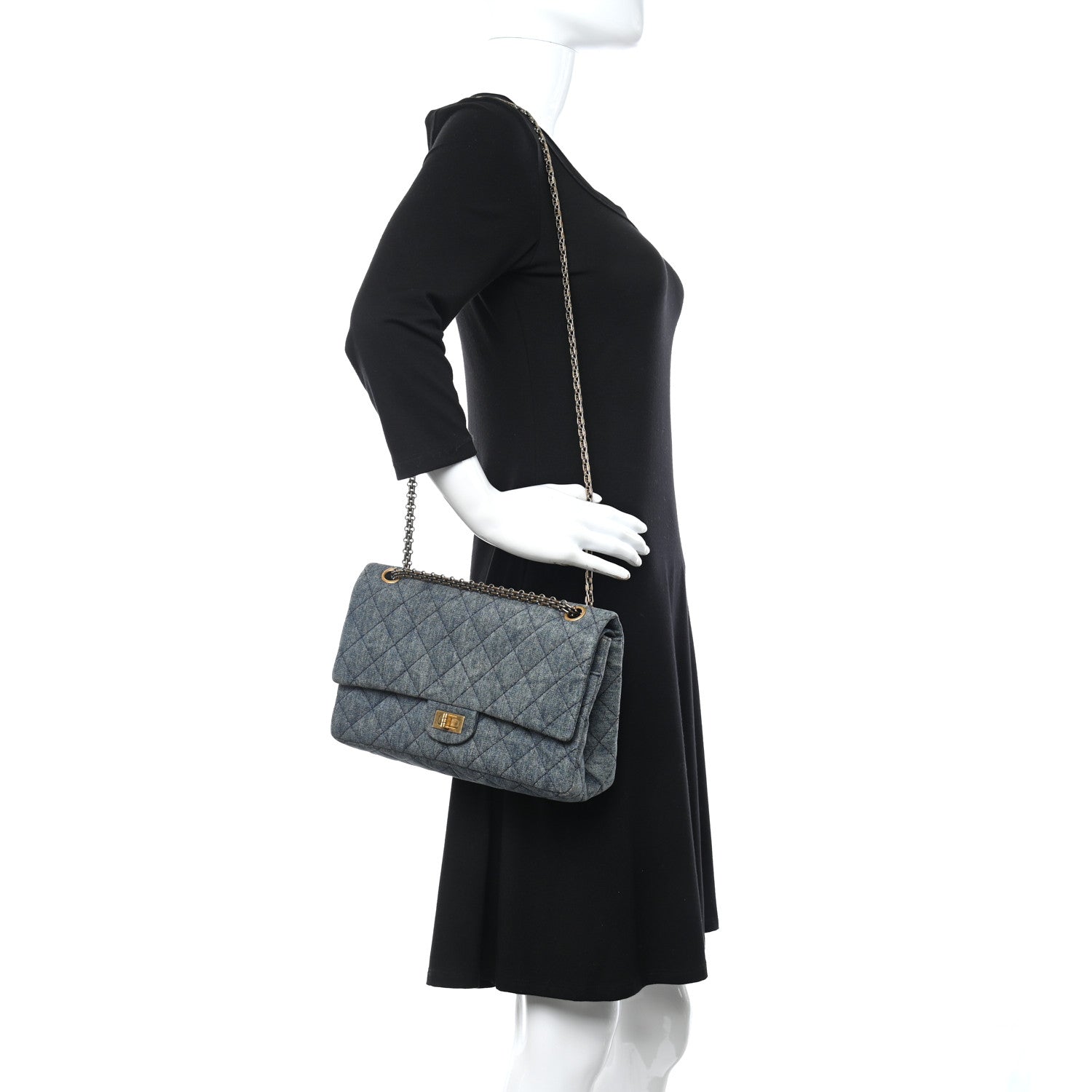 Chanel Denim Quilted 2.55 Reissue 226 Flap 2 of 11
