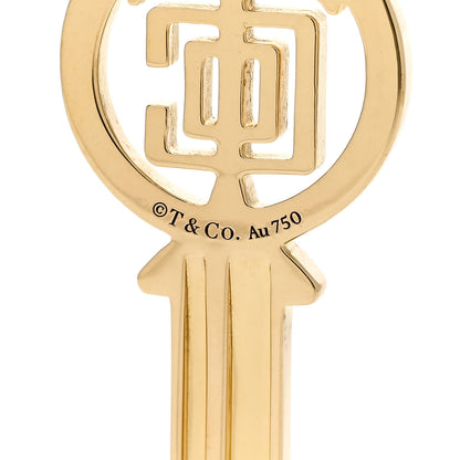 Tiffany 18K Yellow Gold Modern Keys Logo Key Pendant 4 of 5