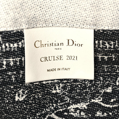 Christian Dior Canvas Print Cruise Tote Ivory Black 6 of 12