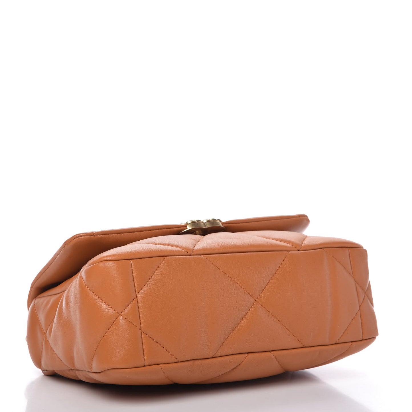 Lambskin Quilted Medium Chanel 19 Flap Light Brown