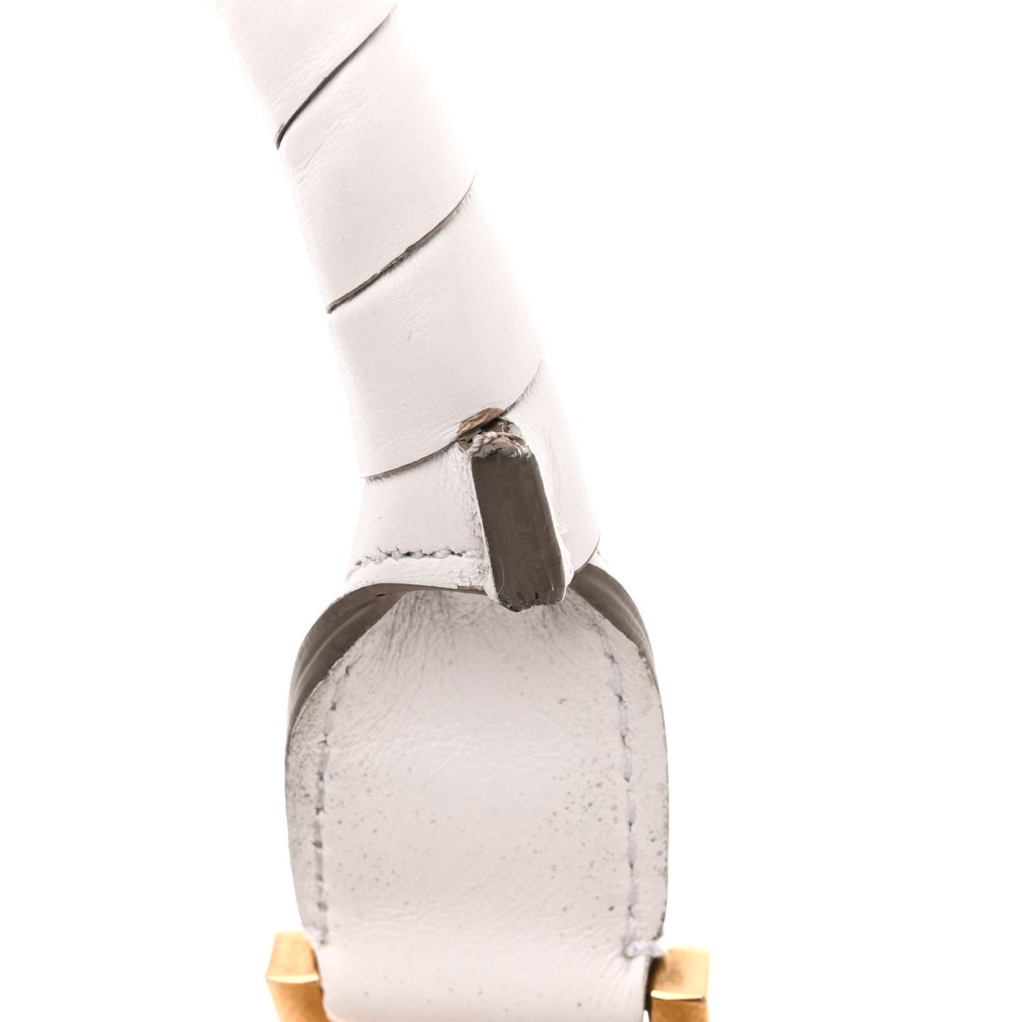 Canvas Calfskin Small Marcie Satchel White