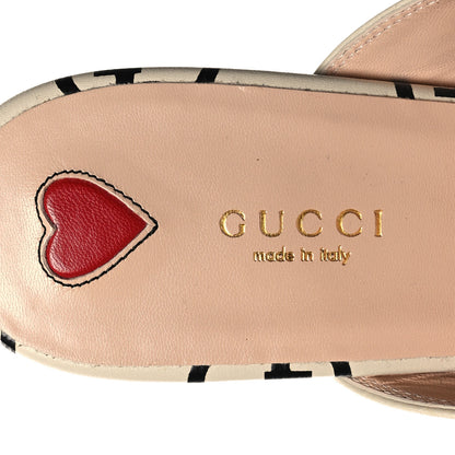 Gucci Azalea Calfskin GG Monogram Bi-Color Debossed Womens Princetown Slippers 40 Mystic White Black 7 of 9