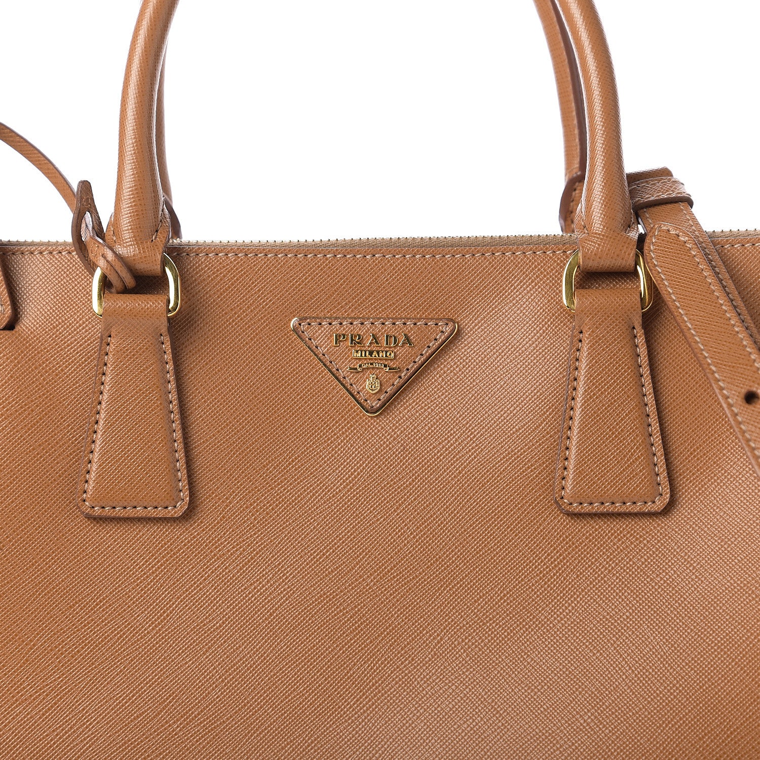 Prada Saffiano Medium Galleria Double Zip Tote Caramel 6 of 8