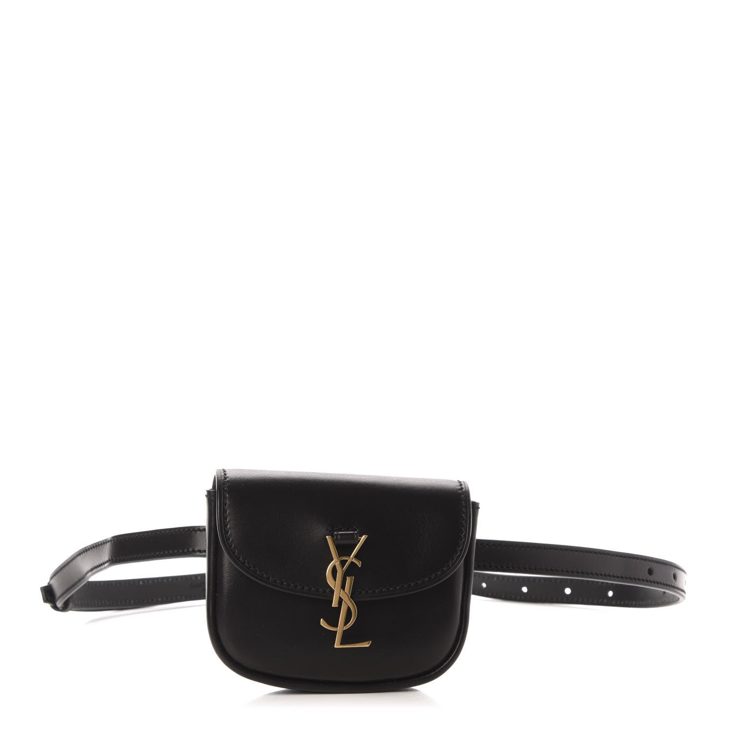 Saint Laurent Smooth Calfskin Mini Classic Monogram Kaia Belt Black 1 of 10