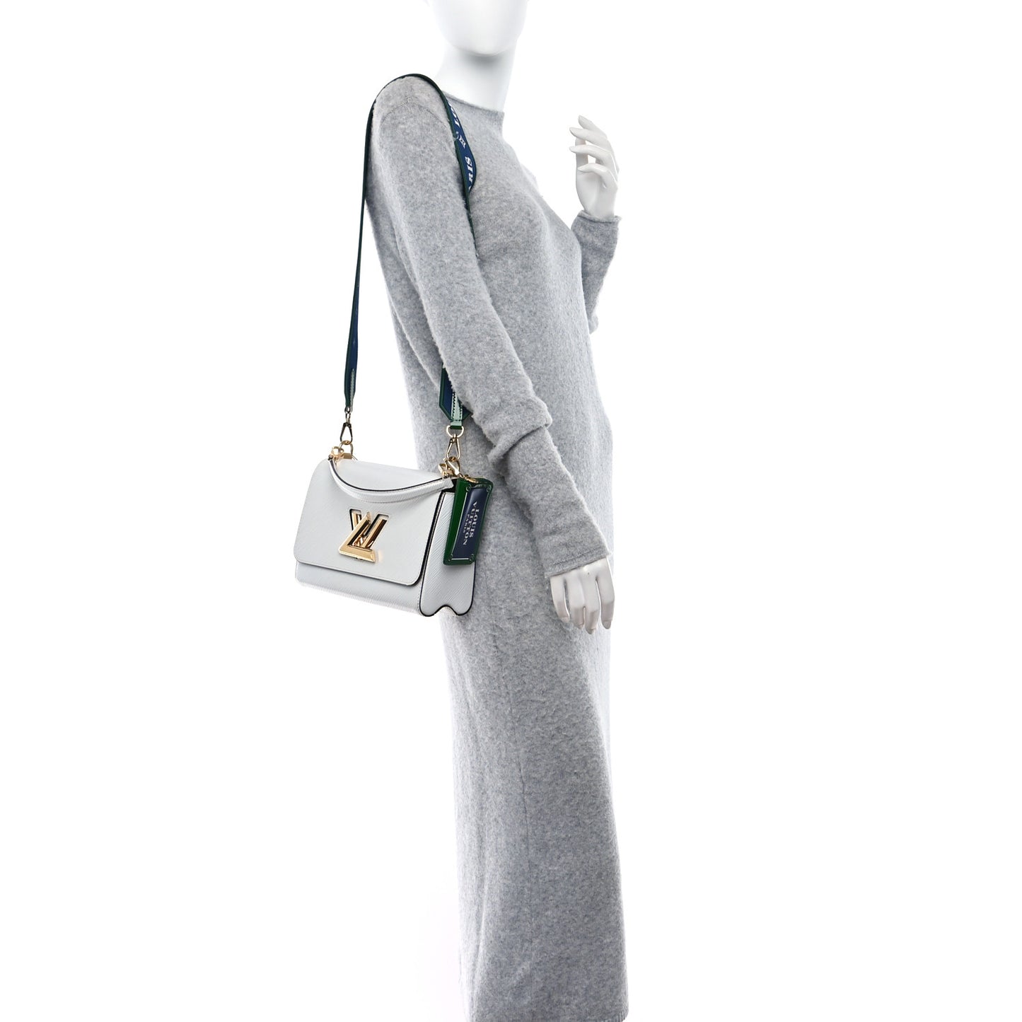 Epi Twist Top Handle Shoulder Bag MM White