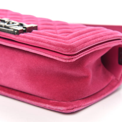 Chanel Velvet Quilted Small Boy Flap Pink 11 of 15