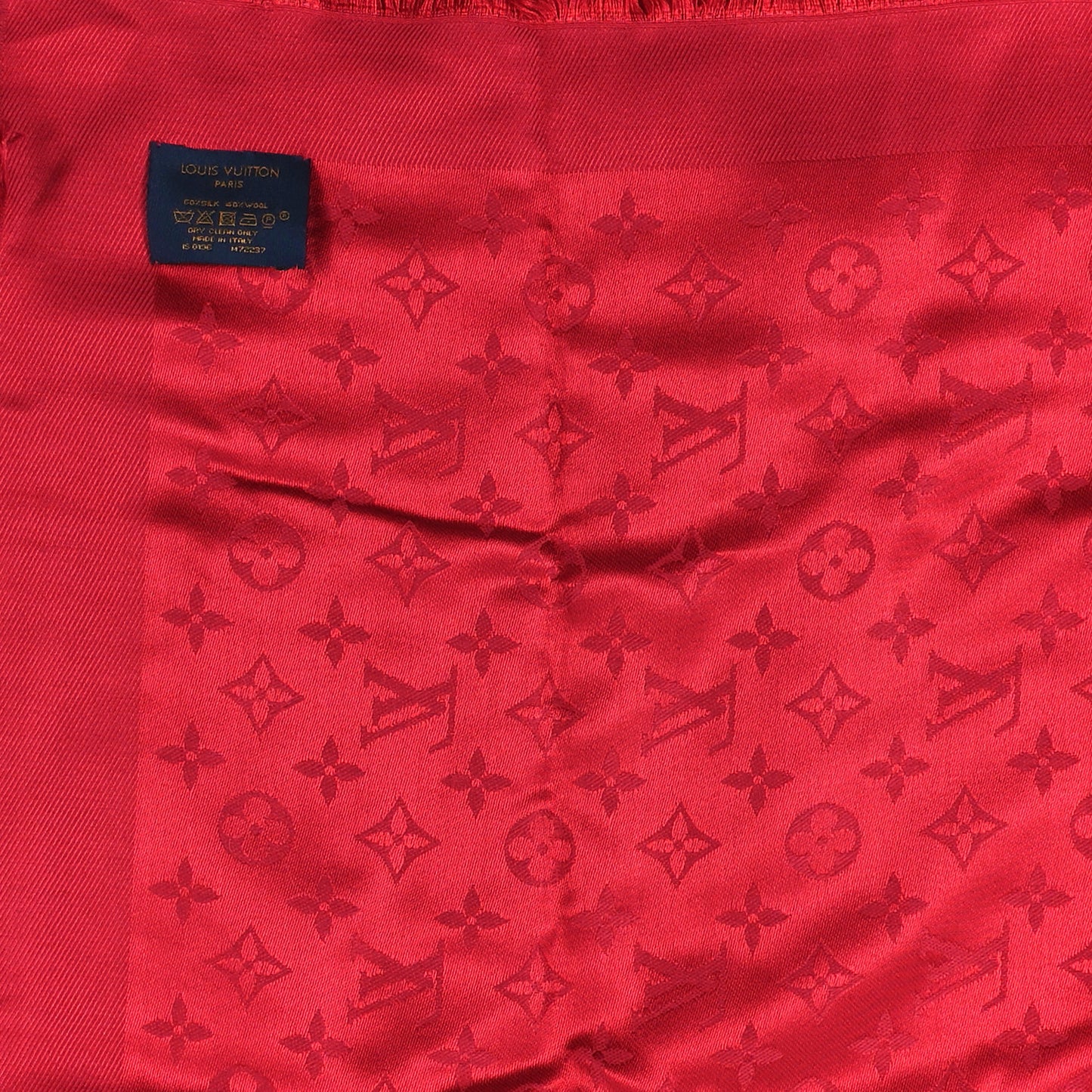 Silk Wool Monogram Shawl Pomme D'Amour