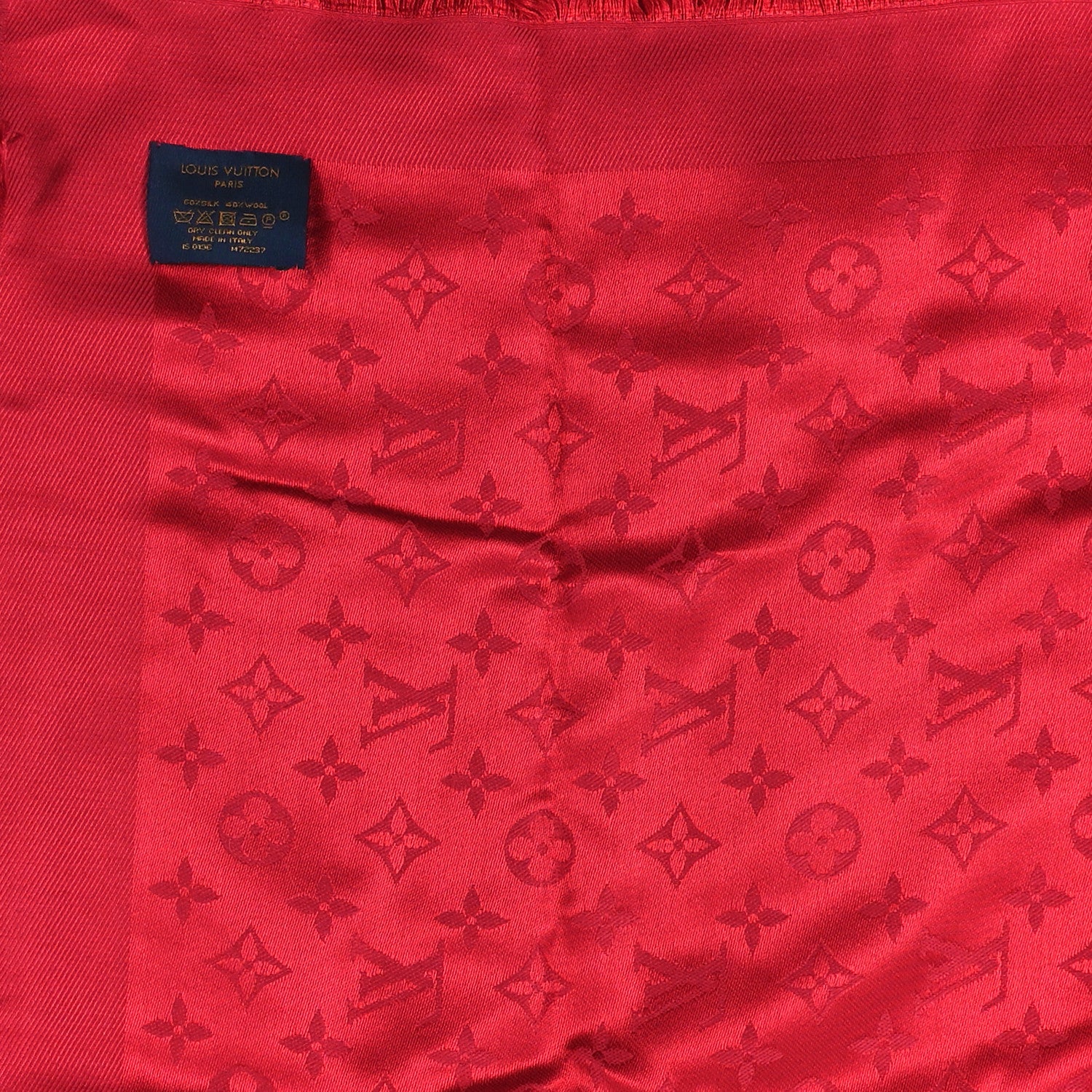 Louis Vuitton Silk Wool Monogram Shawl Pomme D'Amour 4 of 4