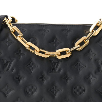 Louis Vuitton Lambskin Embossed Monogram Coussin PM Black 7 of 11