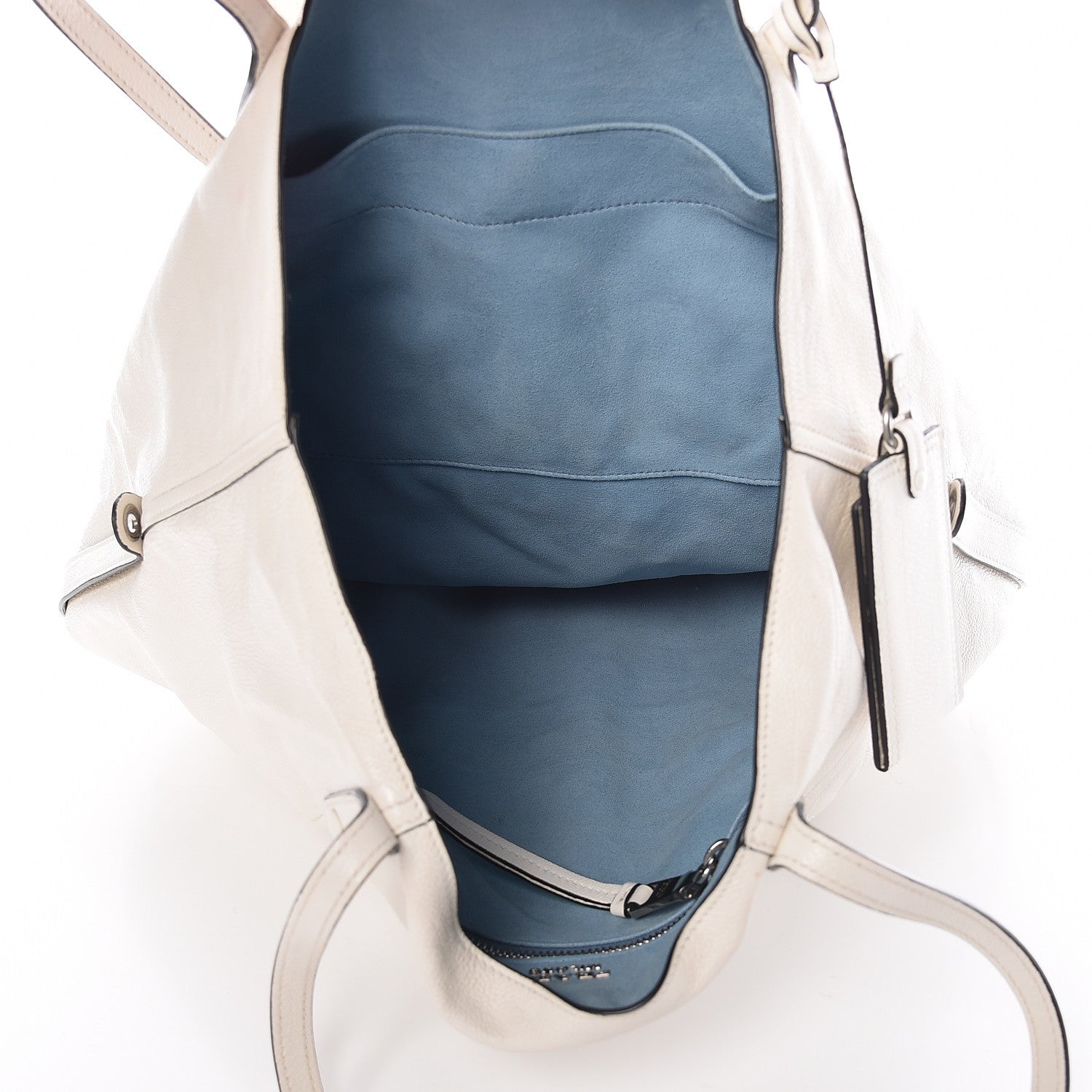 Prada Glace Calf Etiquette Shoulder Tote Bianco Astra 5 of 16