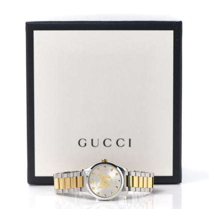 Gucci Stainless Steel 27mm G-Timeless Two Tone Cat Quartz Watch 6 of 6