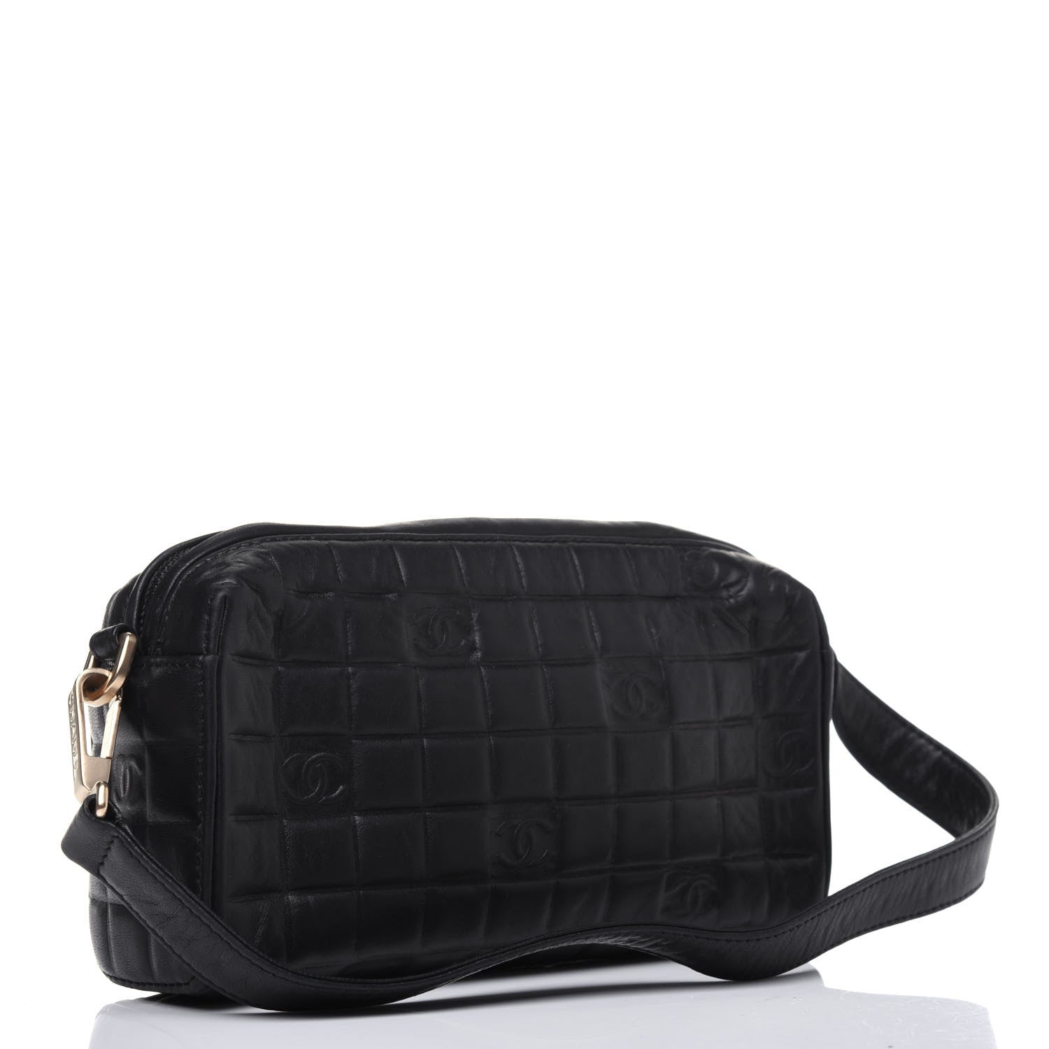 Chanel Lambskin CC Chocolate Bar Shoulder Bag Black 3 of 13