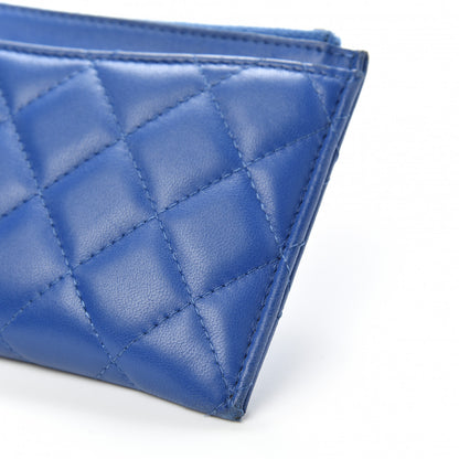Chanel Lambskin Quilted Classic Zip Pouch Blue 9 of 10