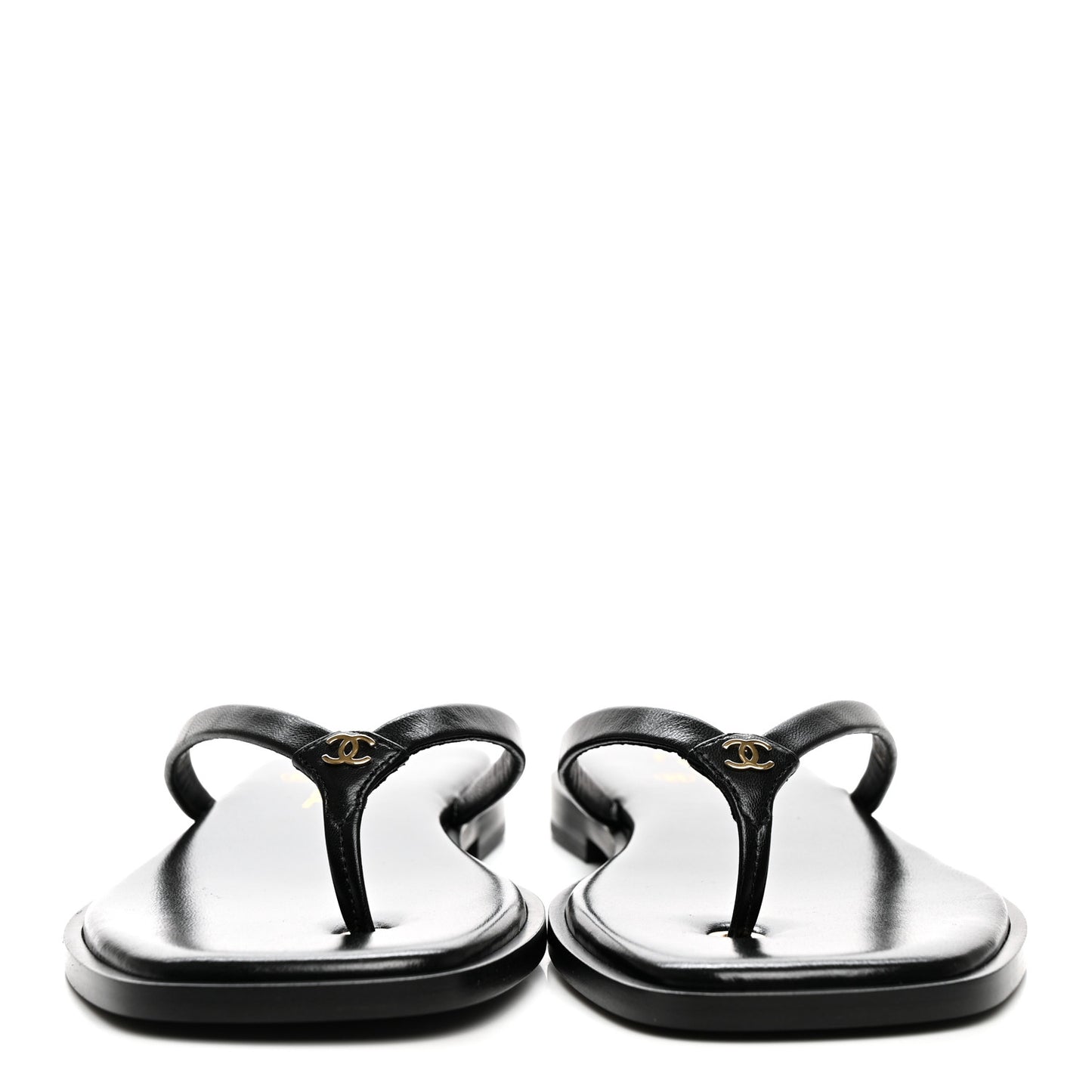 Goatskin CC Times Square Thong Sandals 37.5 Black