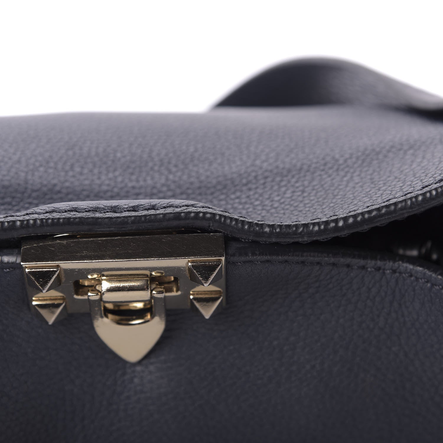 Valentino Garavani Pebbled Calfskin Small Rockstud Flip-Lock Messenger Bag Marine 9 of 10