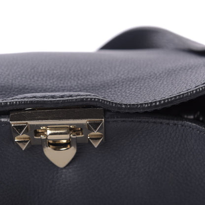 Valentino Garavani Pebbled Calfskin Small Rockstud Flip-Lock Messenger Bag Marine 9 of 10