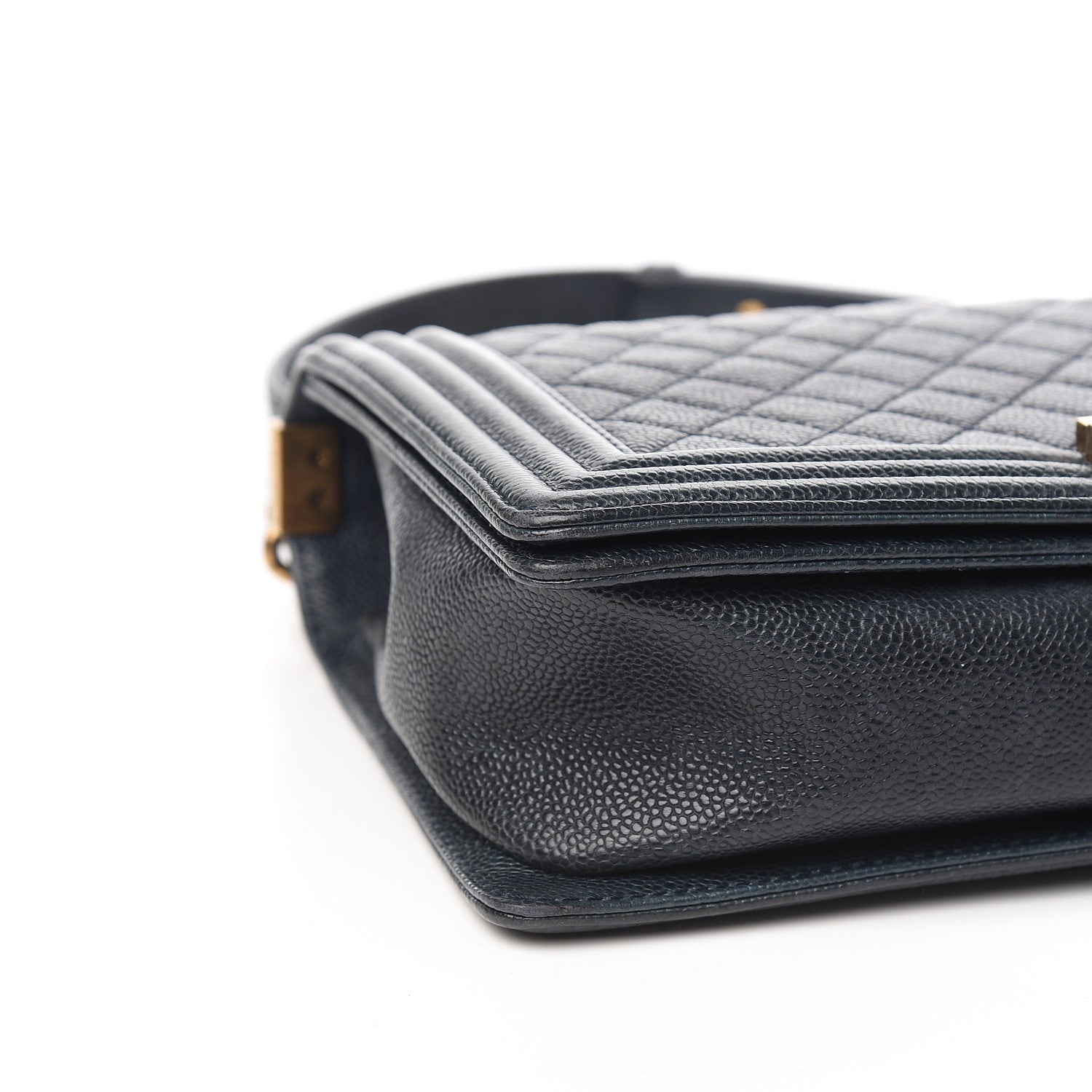 Chanel Caviar Quilted New Medium Boy Flap Dark Navy Blue 7 of 10