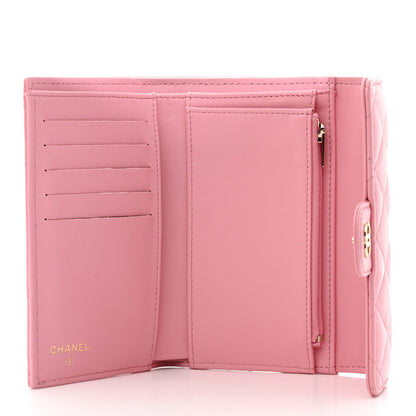 Chanel Lambskin Quilted Medium Flap Wallet Pink 5 of 9