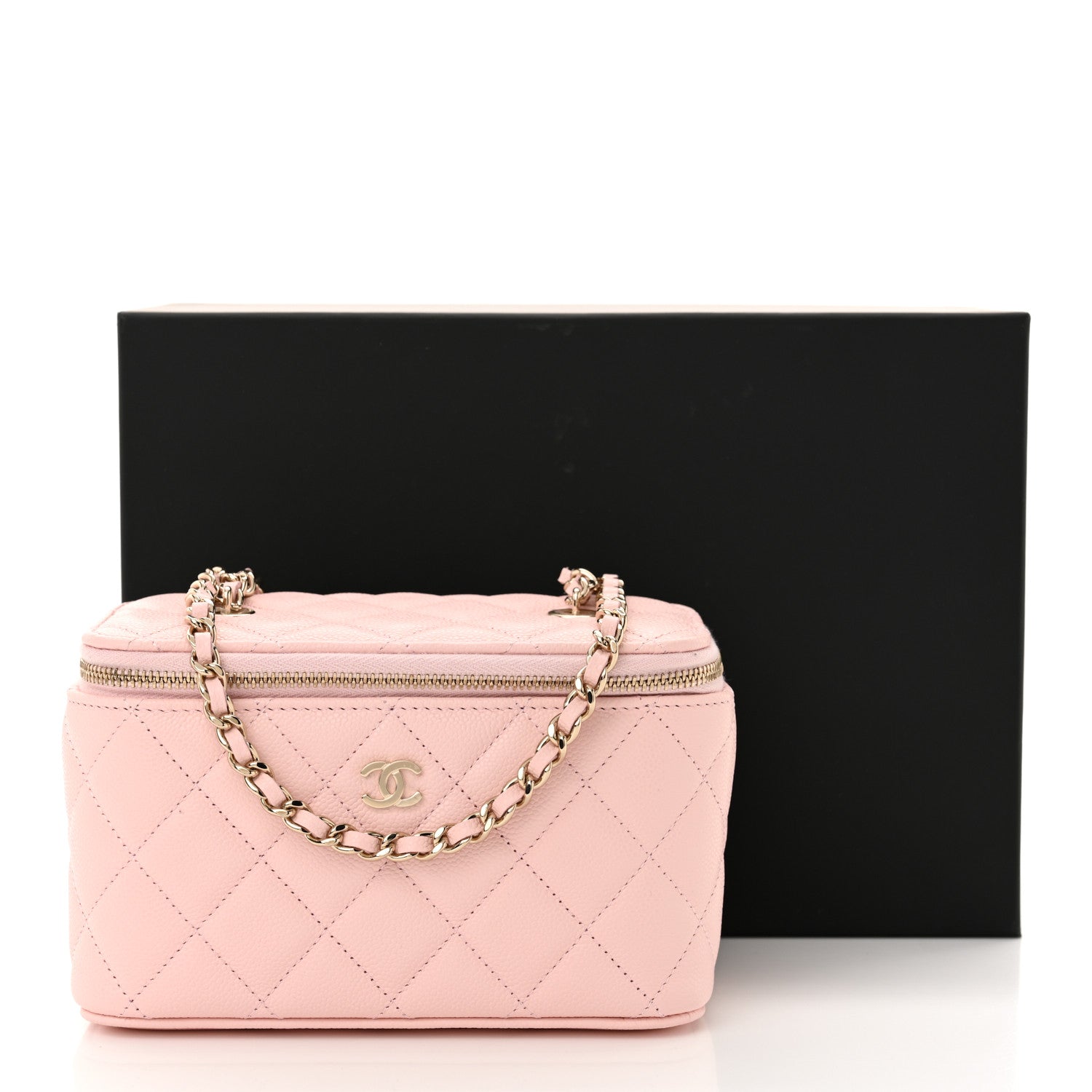 Chanel Caviar Quilted Small Vanity Case With Chain Light Pink 11 of 11
