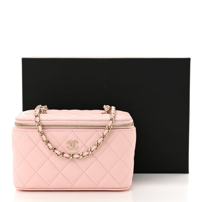 Chanel Caviar Quilted Small Vanity Case With Chain Light Pink 11 of 11