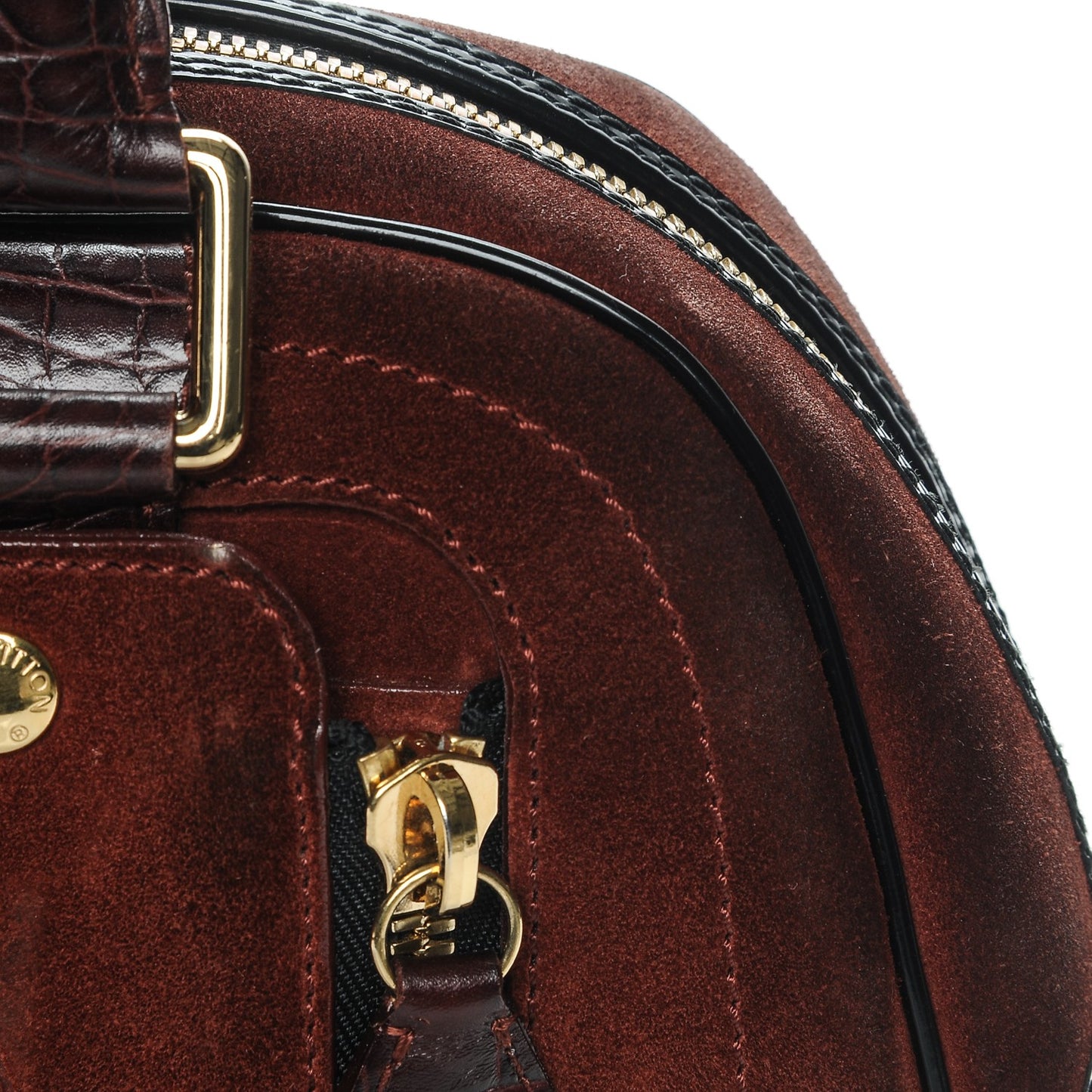 Suede Stamped Havane Bowler PM Brun