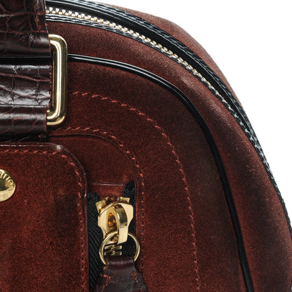 Louis Vuitton Suede Stamped Havane Bowler PM Brun 7 of 17