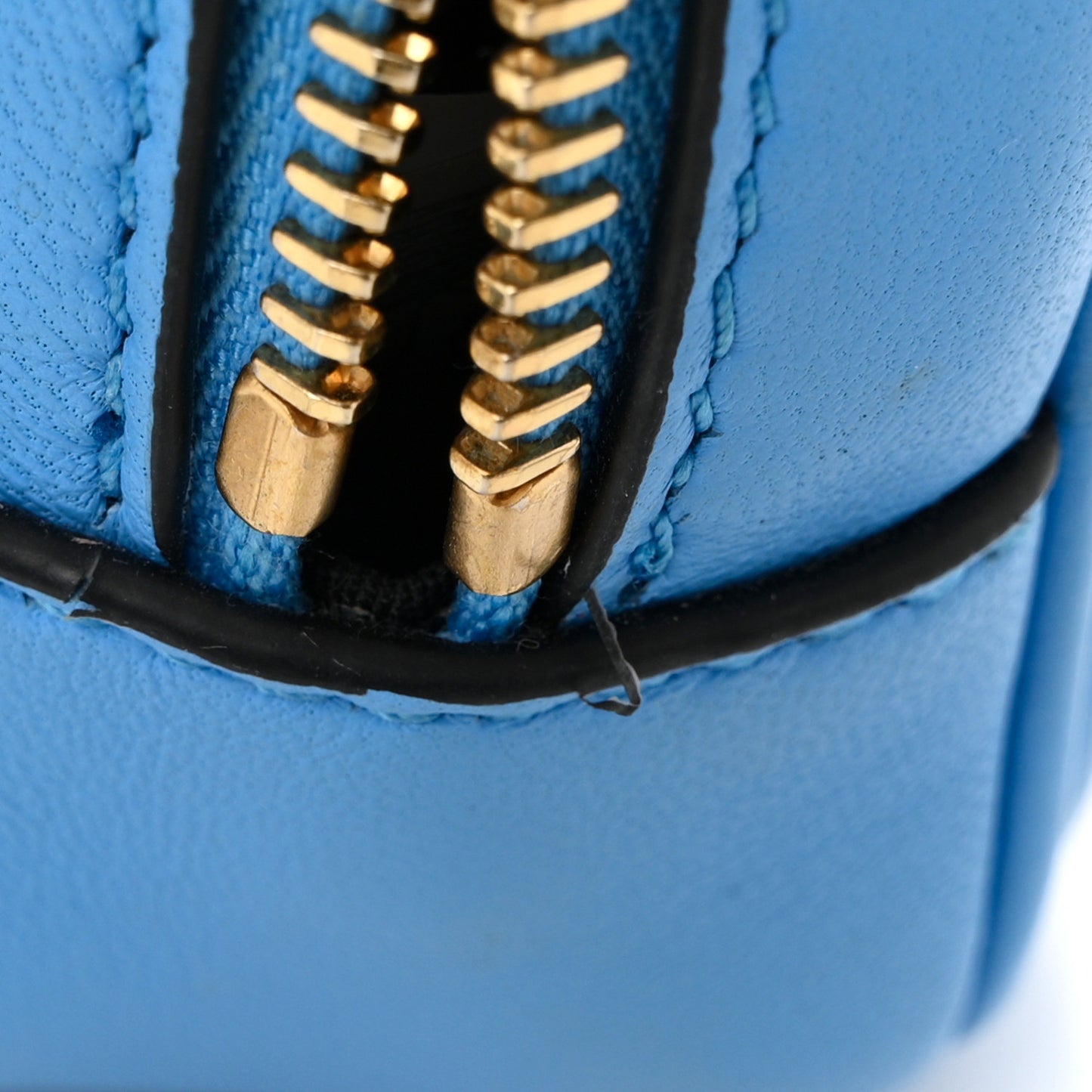 Nappa Quilted Medusa Camera Bag Blue