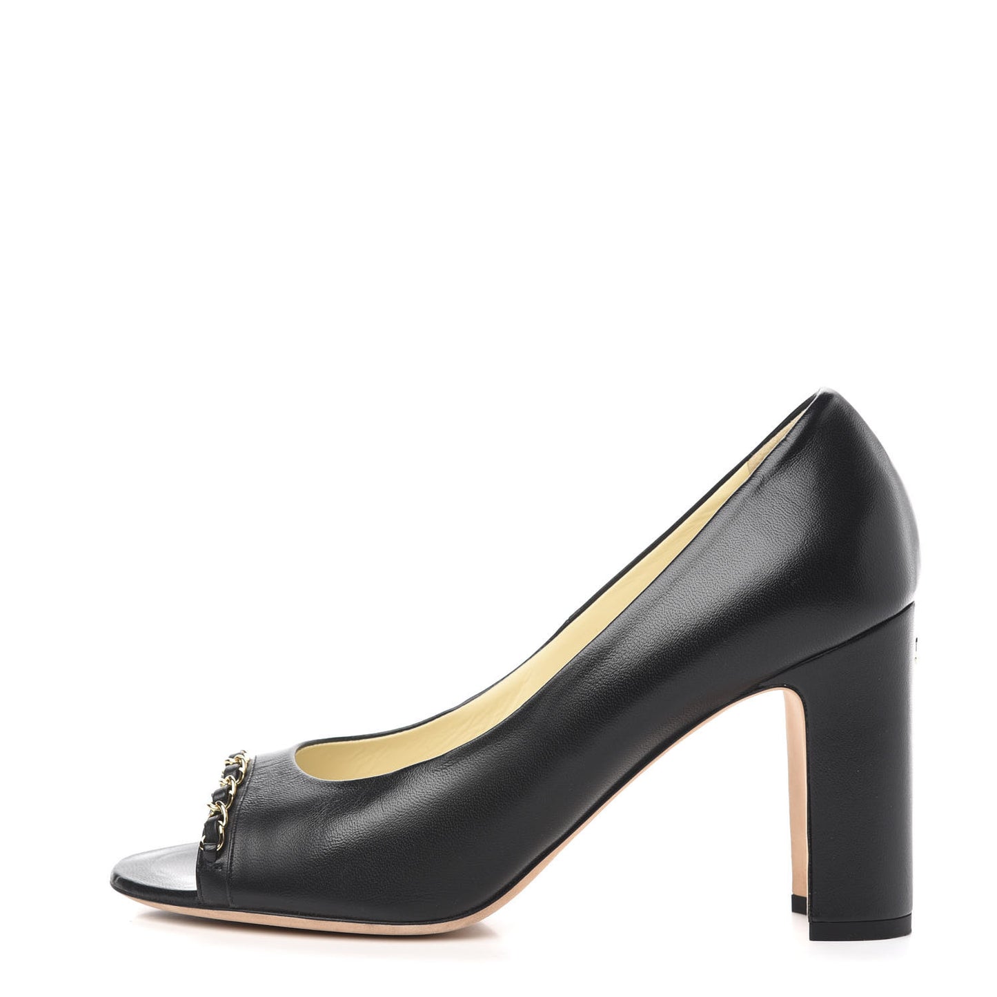 Lambskin Peep Toe CC Pumps 39 Black