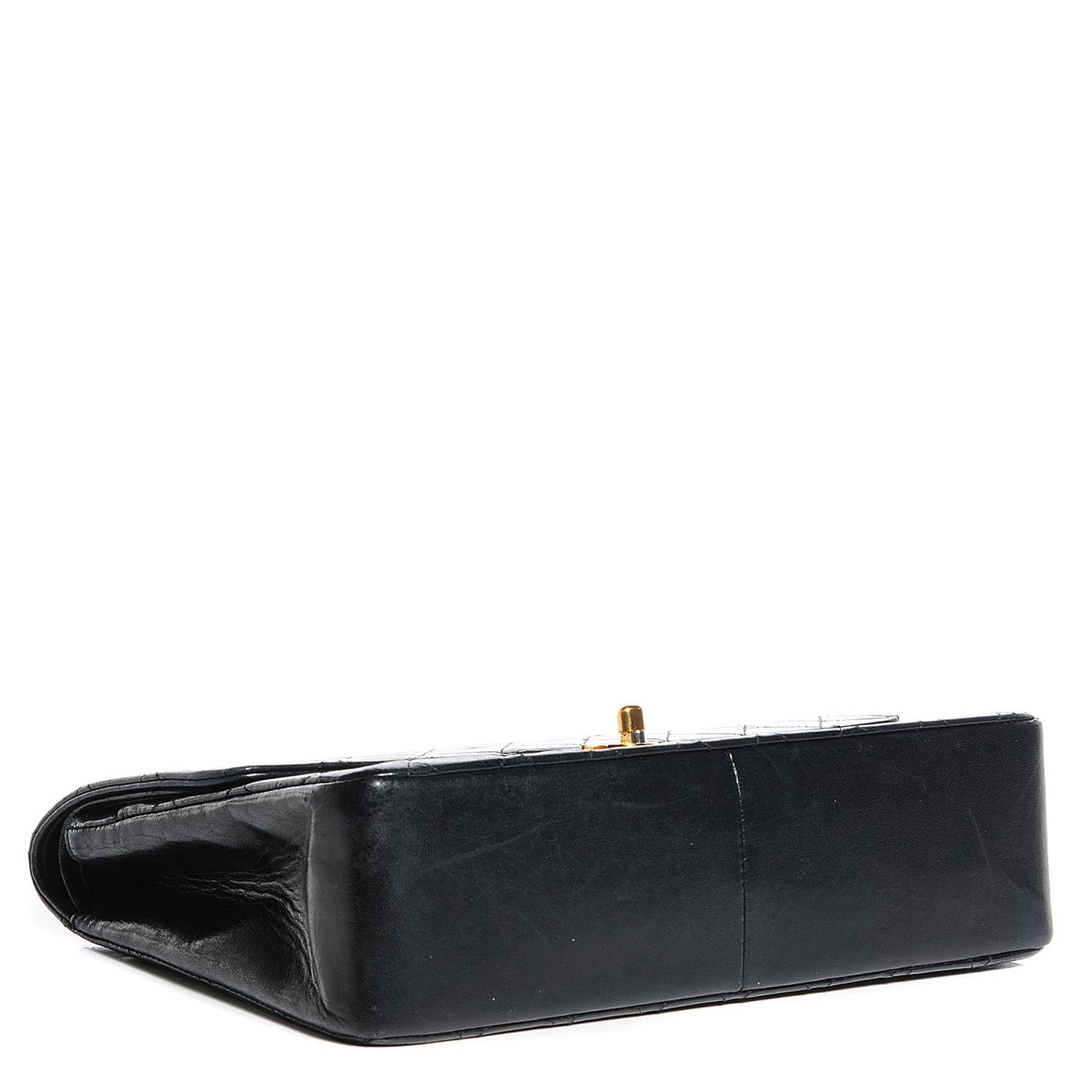 Lambskin Medium Double Flap Black