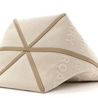 Burberry Cotton Canvas Mini Logo Horseferry Tote Bag Off White 12 of 13