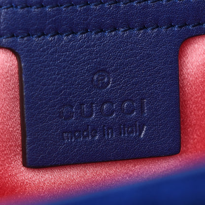 Gucci Velvet Matelasse Small GG Marmont Shoulder Bag Cobalt Blue 6 of 9