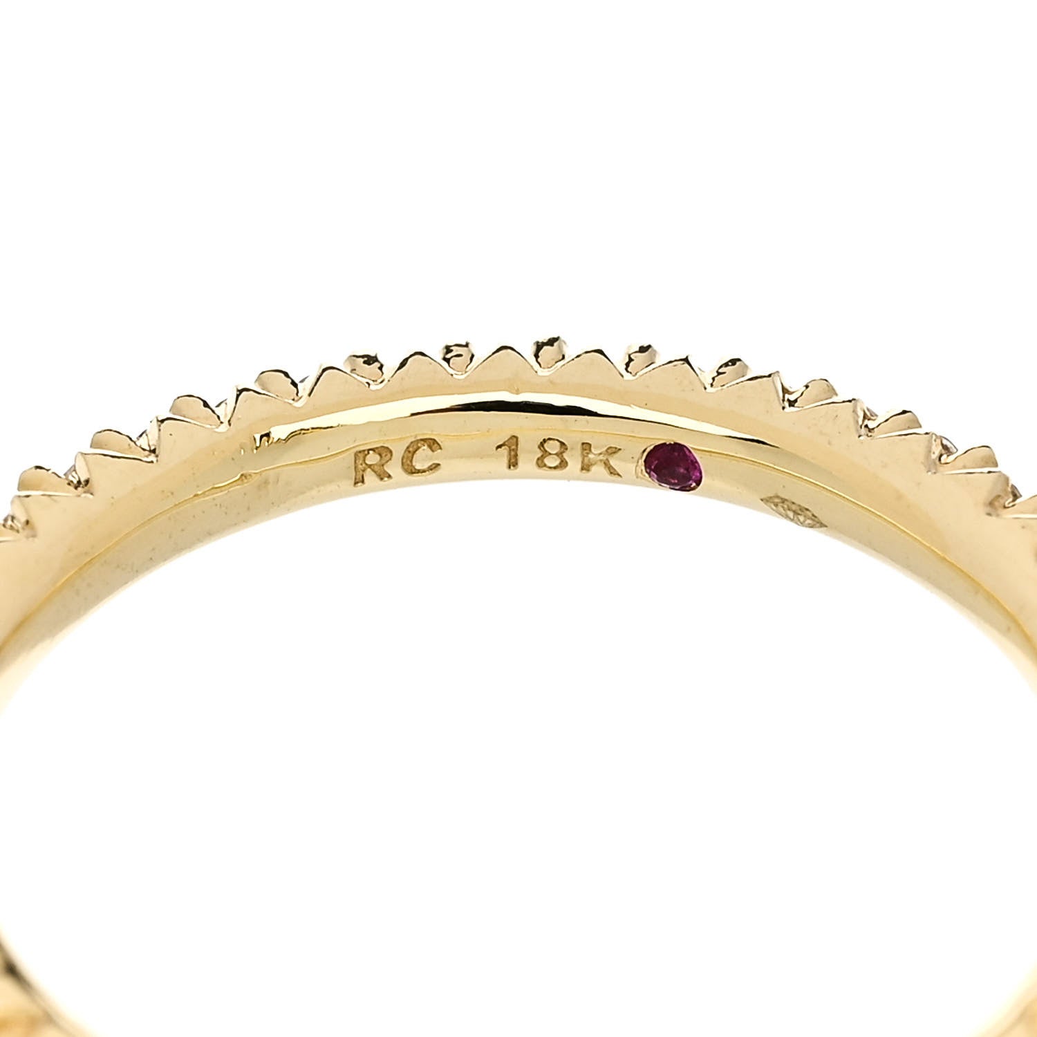 Roberto Coin 18K Yellow Gold Diamond Micro Pave Eternity Band Ring 52 6 4 of 4