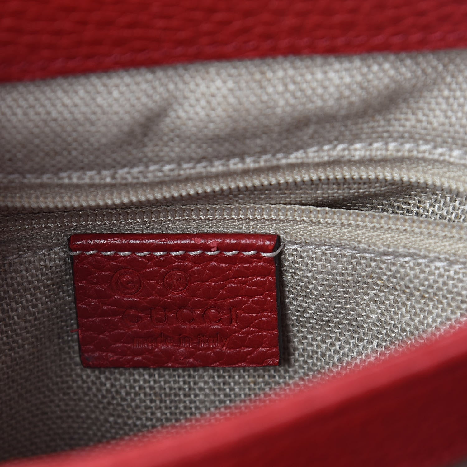 Gucci Dollar Calfskin Interlocking G Top Handle Shoulder Bag Red 6 of 11